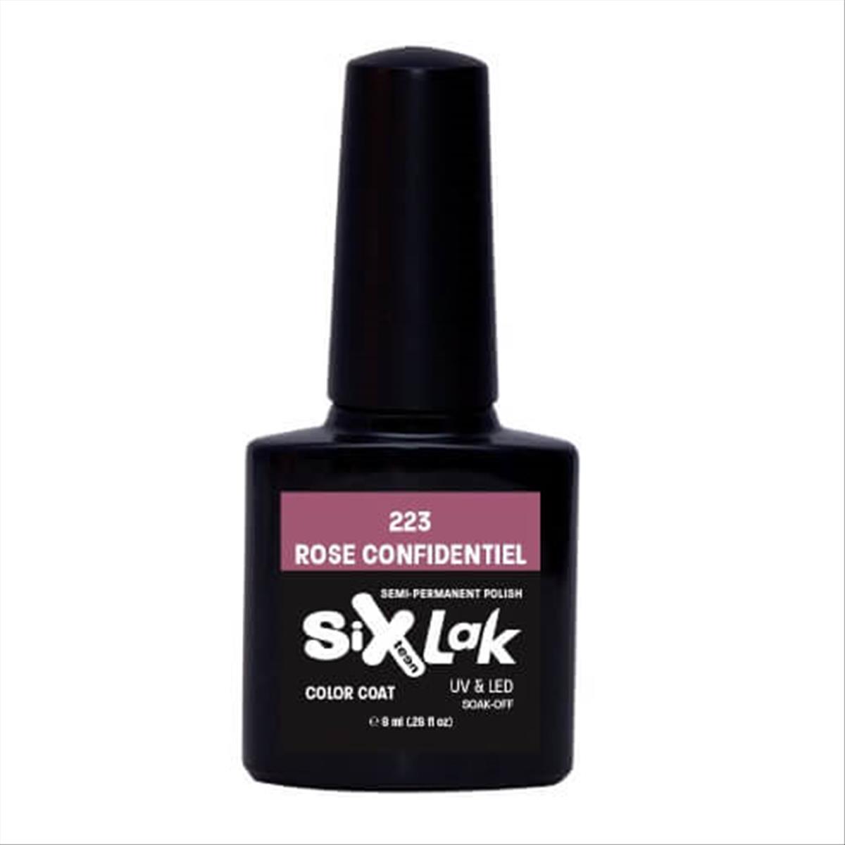 Semi-permanent Varnish SixLak Uv & Led Soak Off Rose Confidentiel No223-8ml