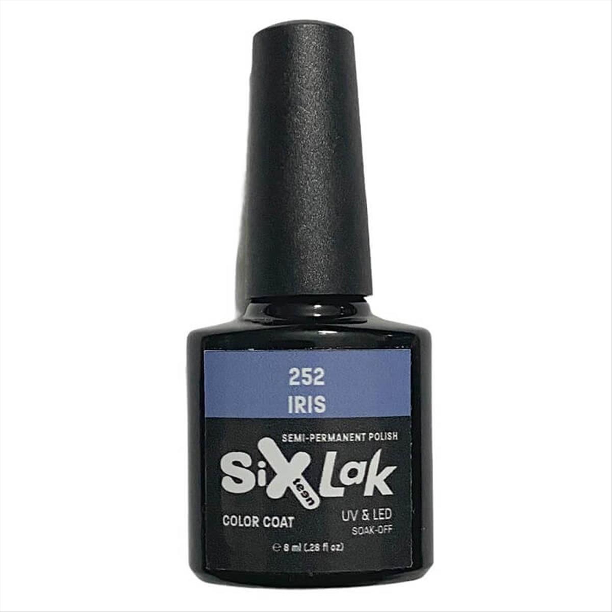 Semi-permanent Varnish SixLak Uv & Led Soak Off Iris No252-8ml