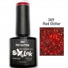 Semi-permanent Varnish SixLak Uv & Led Soak Off No269 Red Glitter 8ml