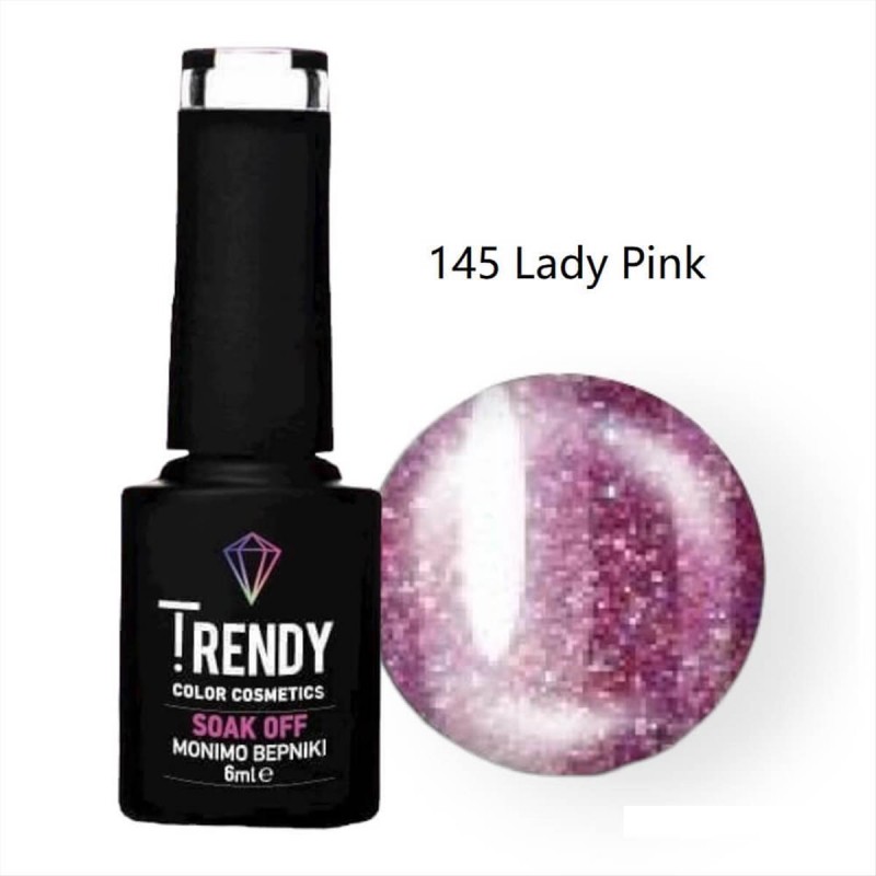 Ημιμόνιμο Βερνίκι Trendy Soak Off No145 Lady Pink 6ml