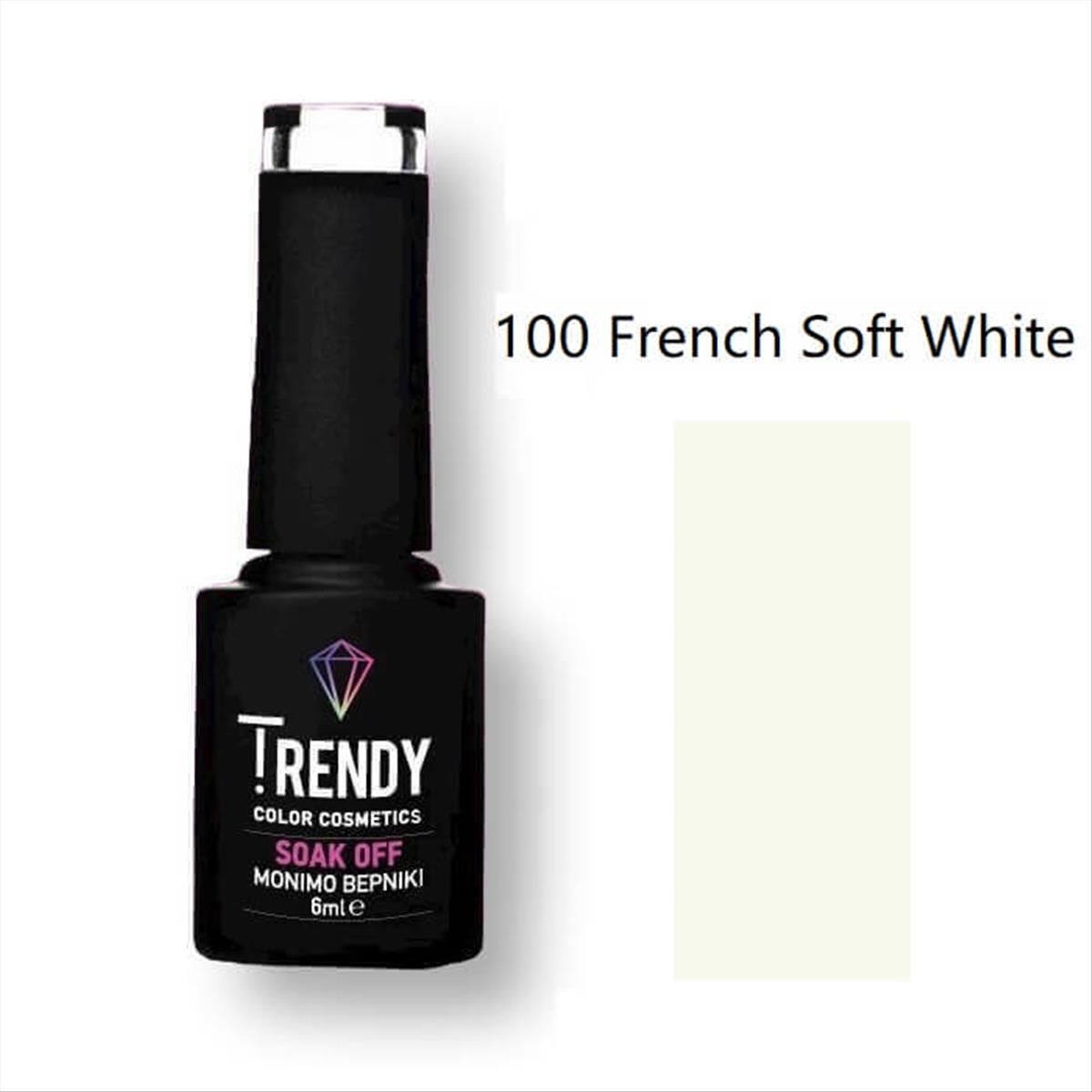 Trendy Soak Off No100 French Soft White 6ml