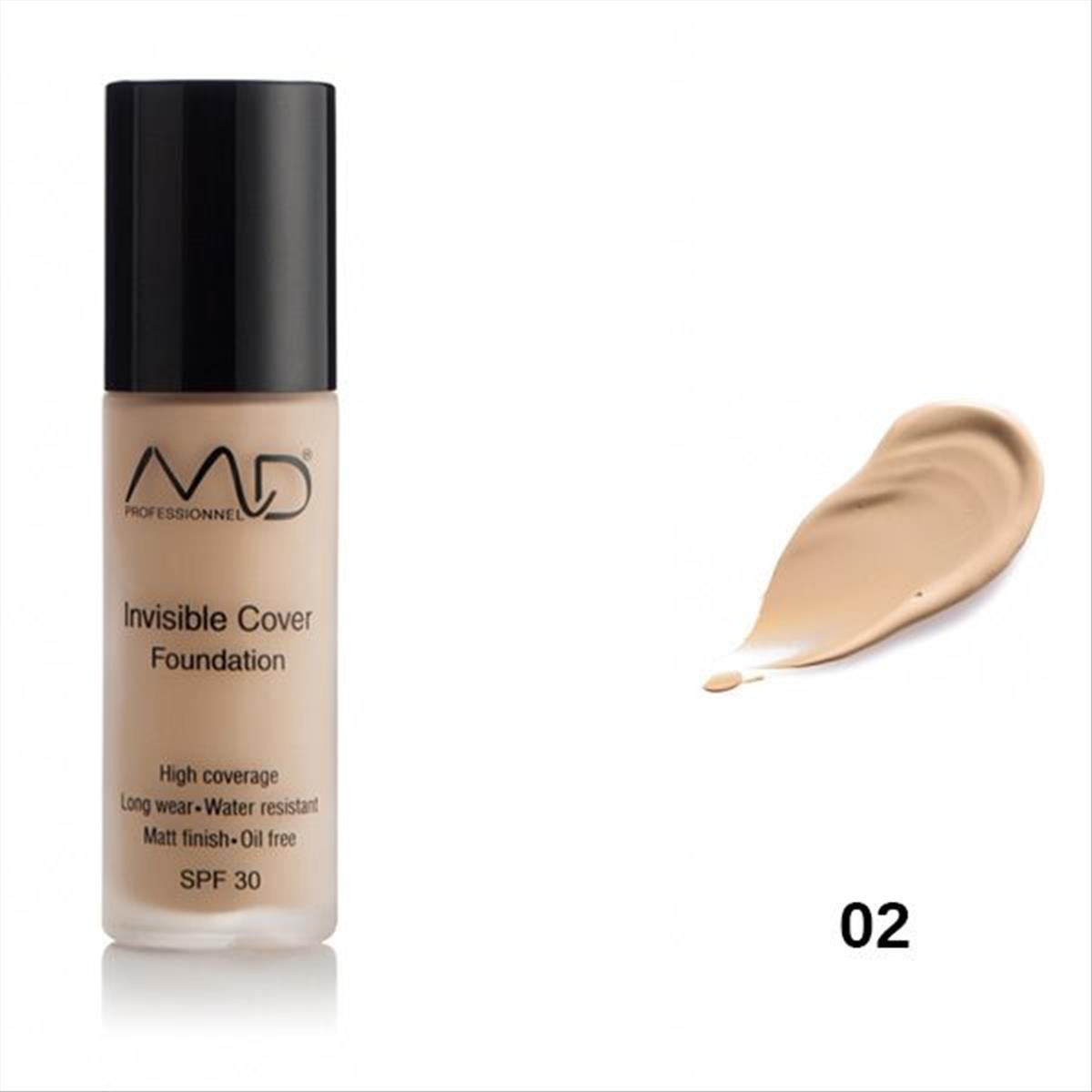 MD Professionnel Invisible Cover Foundation SPF30 02 Warm Beige 30ml