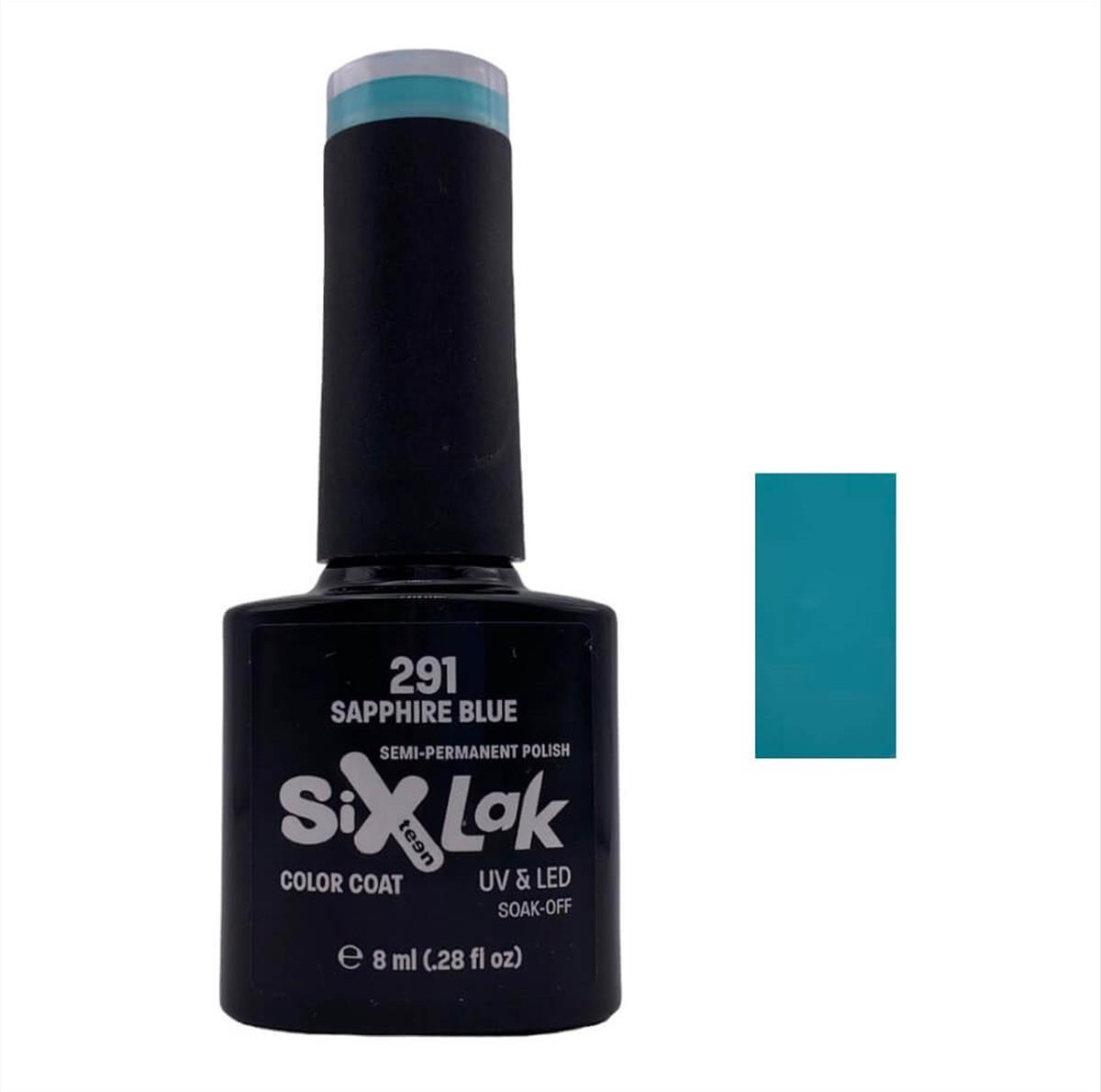 Ημιμόνιμο Βερνίκι SixLak Uv & Led Soak Off No291 Sapphire Blue 8ml