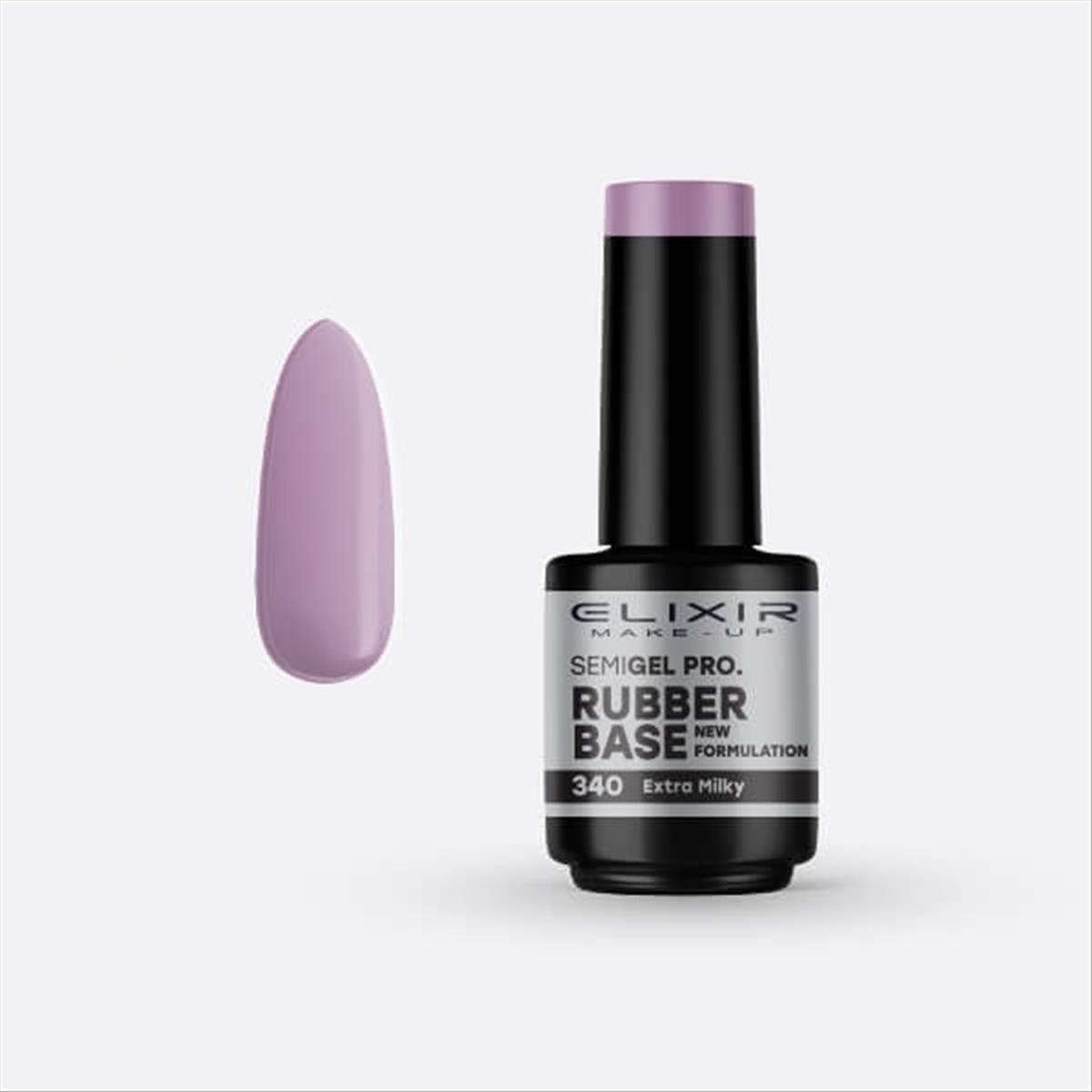 Elixir Semi Gel Uv&Led 340 Extra Milky Rubber Base 15ml