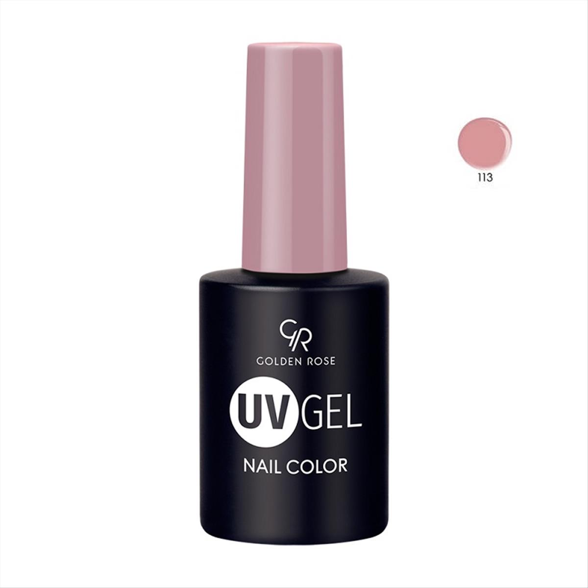 Hμιμόνιμο Bερνίκι UV GEL Nail Color Golden Rose 113 -10.2ml