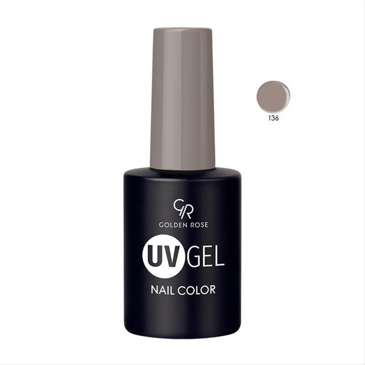 Hμιμόνιμο Bερνίκι UV GEL Nail Color Golden Rose 136 -10.2ml