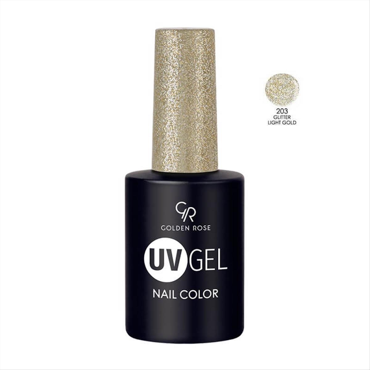 Hμιμόνιμο Bερνίκι UV GEL Nail Color Golden Rose 203 -10.2ml