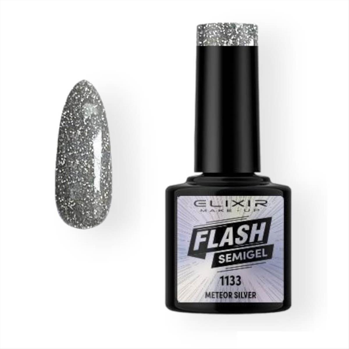 Elixir Semi Gel Flash 1133 Meteor Silver 8ml