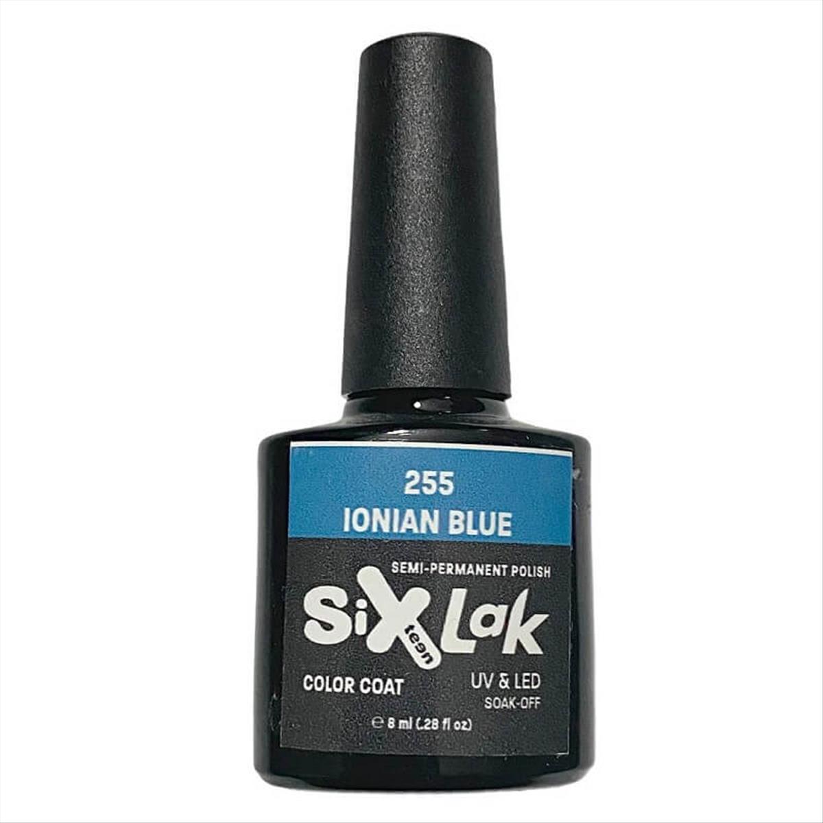 Semi-permanent Varnish SixLak Uv & Led Soak Off Ionian Blue No255-8ml