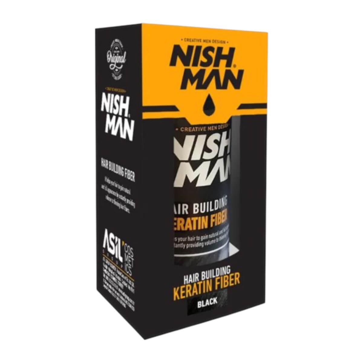 Nishman Ίνες Κερατίνης Hair Building Fiber 2 in 1 Black