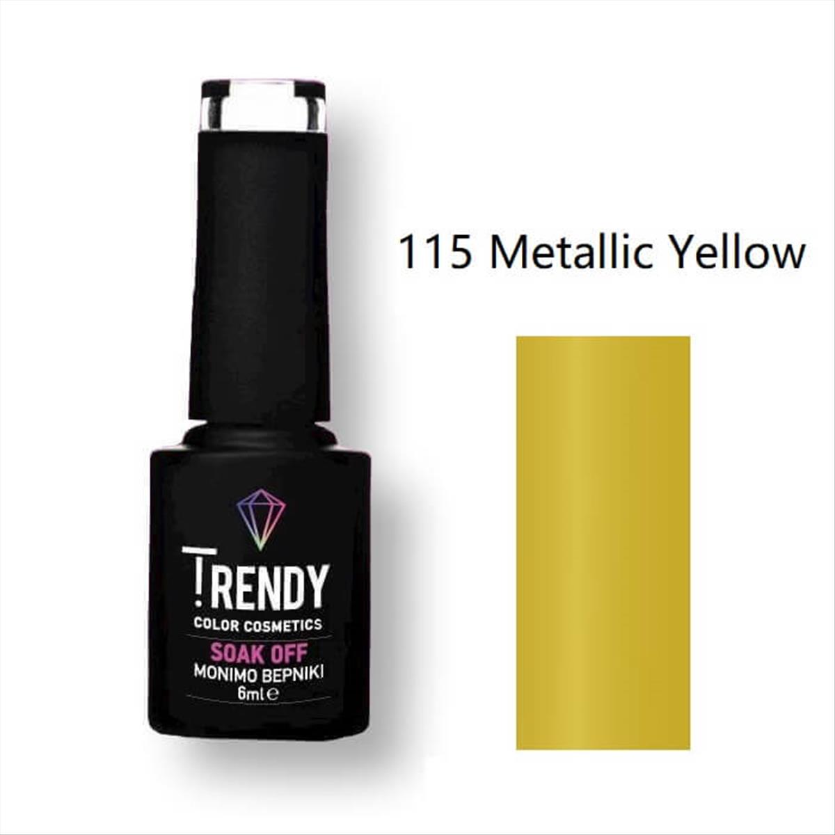 Trendy Soak Off No115 Metallic Yellow 6ml