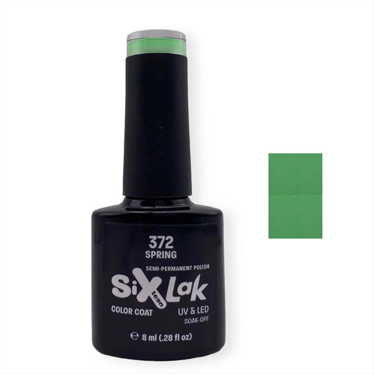 Semi-permanent Varnish SixLak Uv & Led Soak Off No372 Spring 8ml