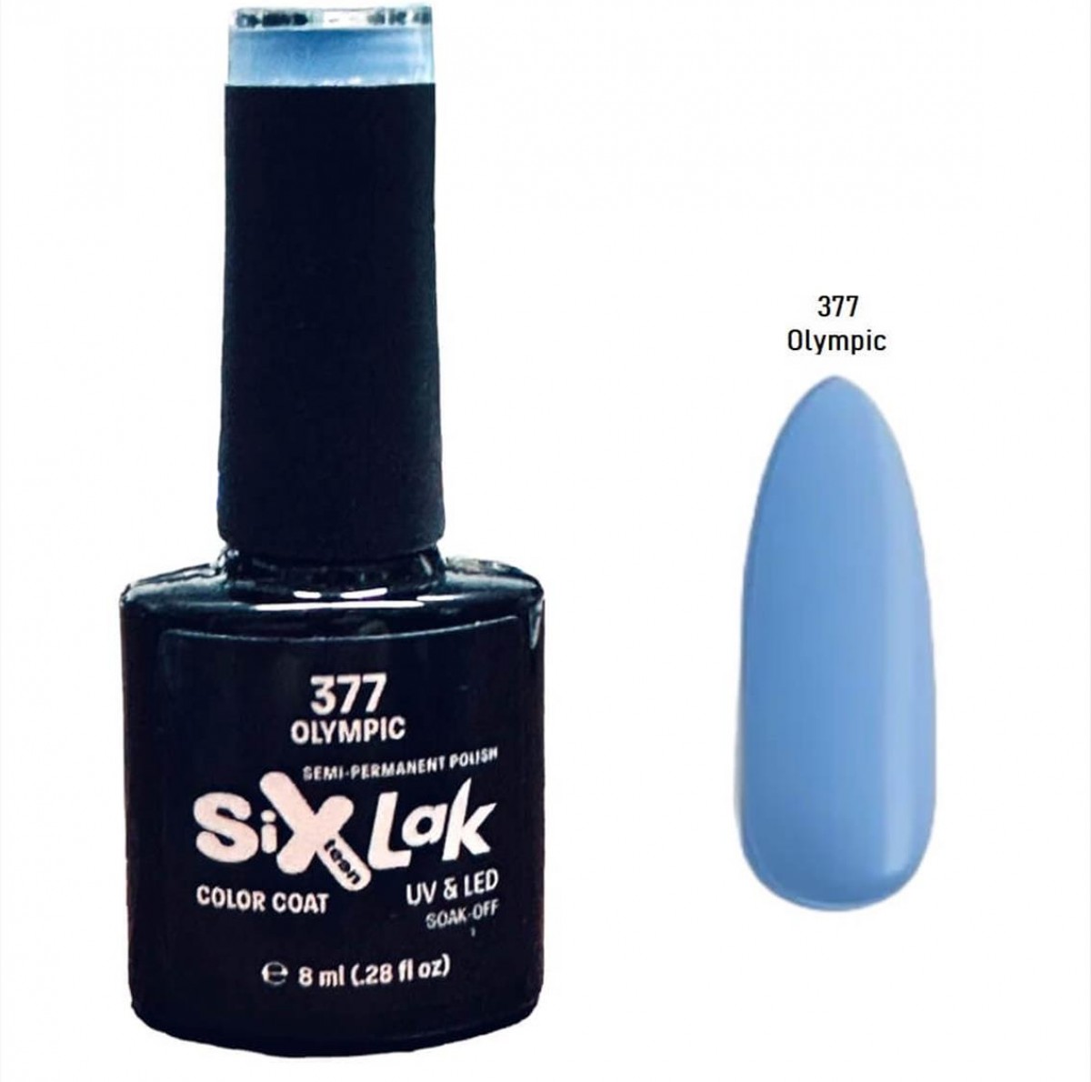Semi-permanent Varnish SixLak Uv & Led Soak Off No377 Olympic 8ml