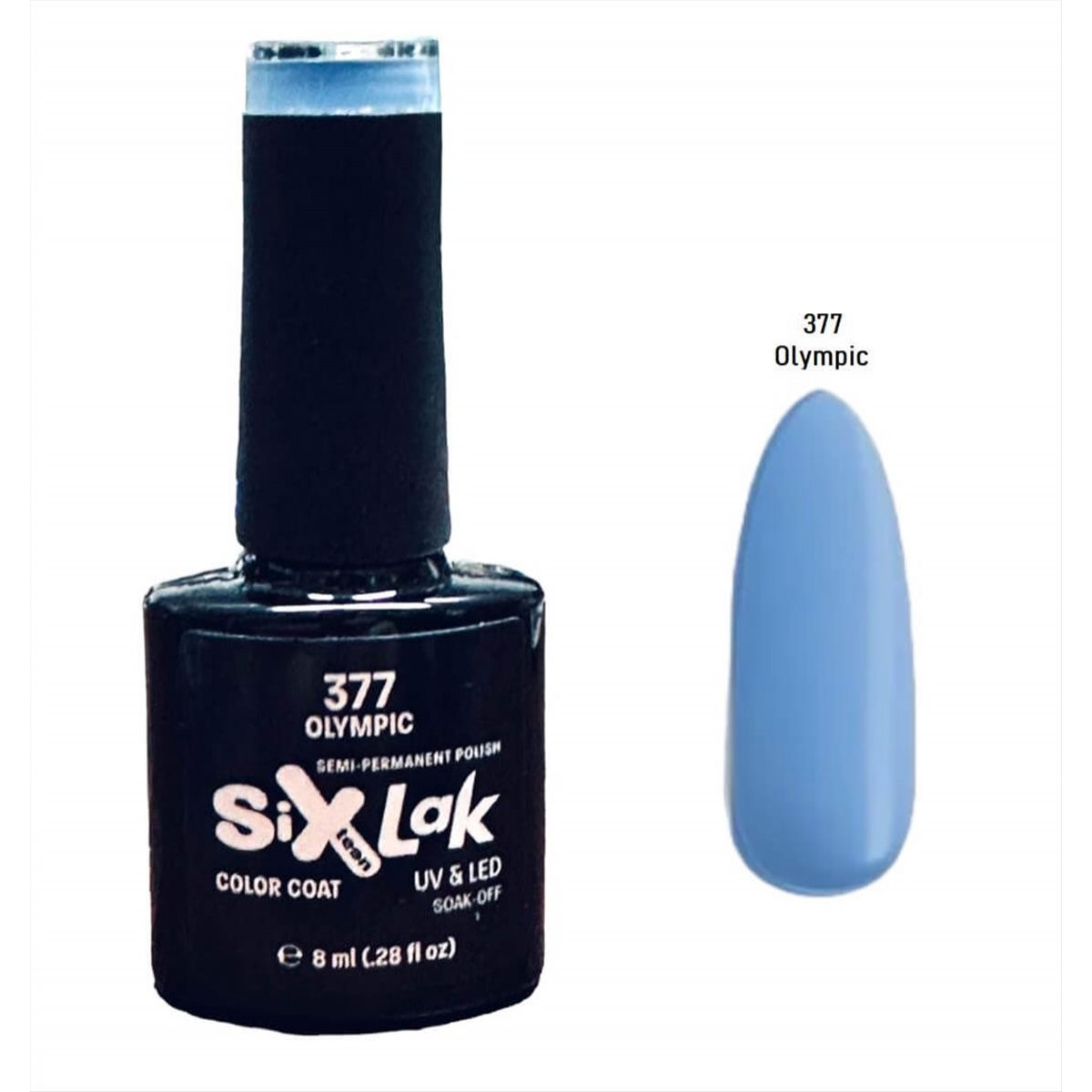 Semi-permanent Varnish SixLak Uv & Led Soak Off No377 Olympic 8ml