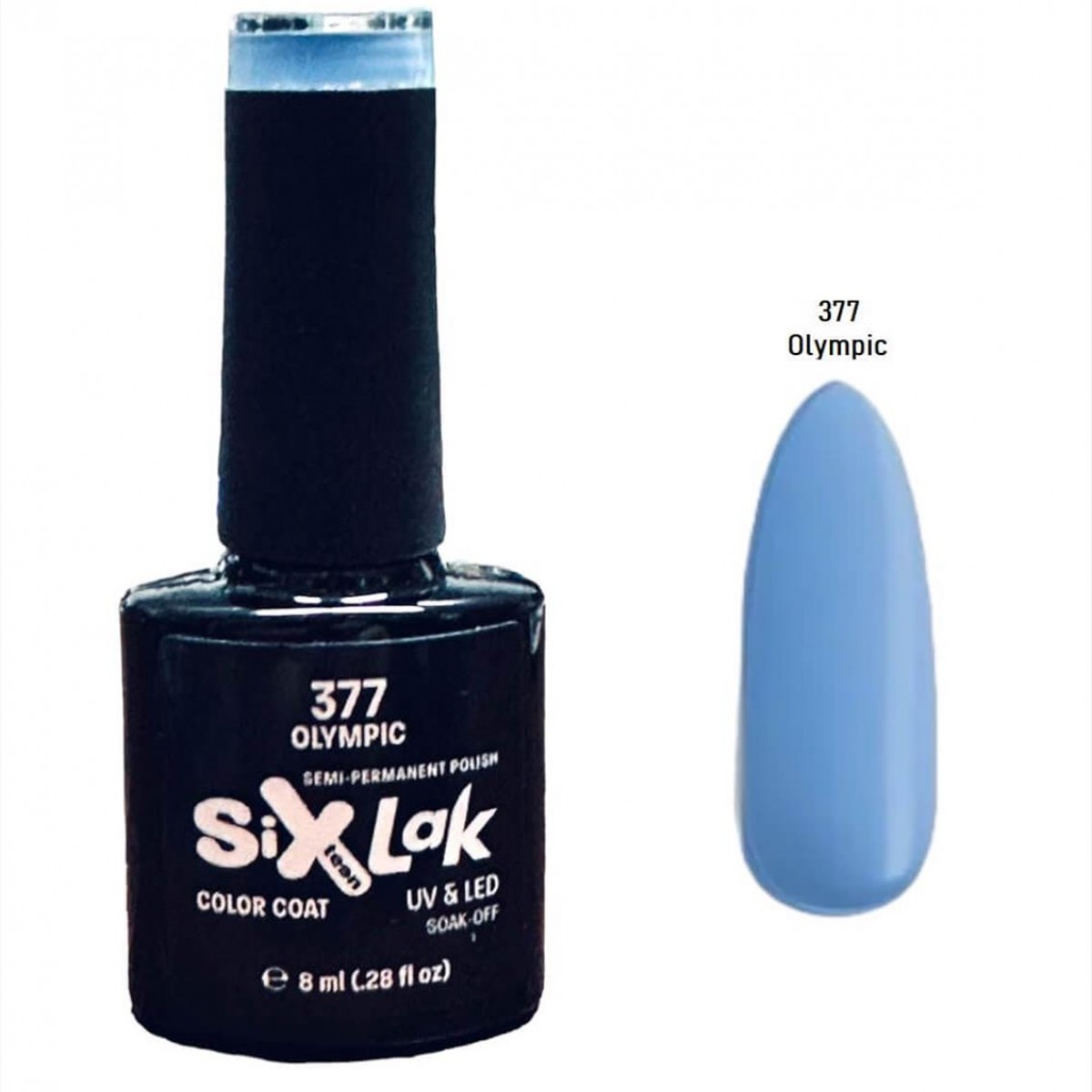 Semi-permanent Varnish SixLak Uv & Led Soak Off No377 Olympic 8ml