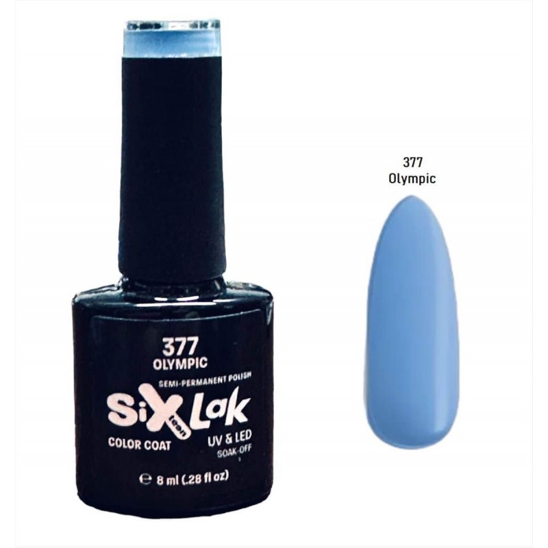 Ημιμόνιμο Βερνίκι SixLak Uv & Led Soak Off No377 Olympic 8ml
