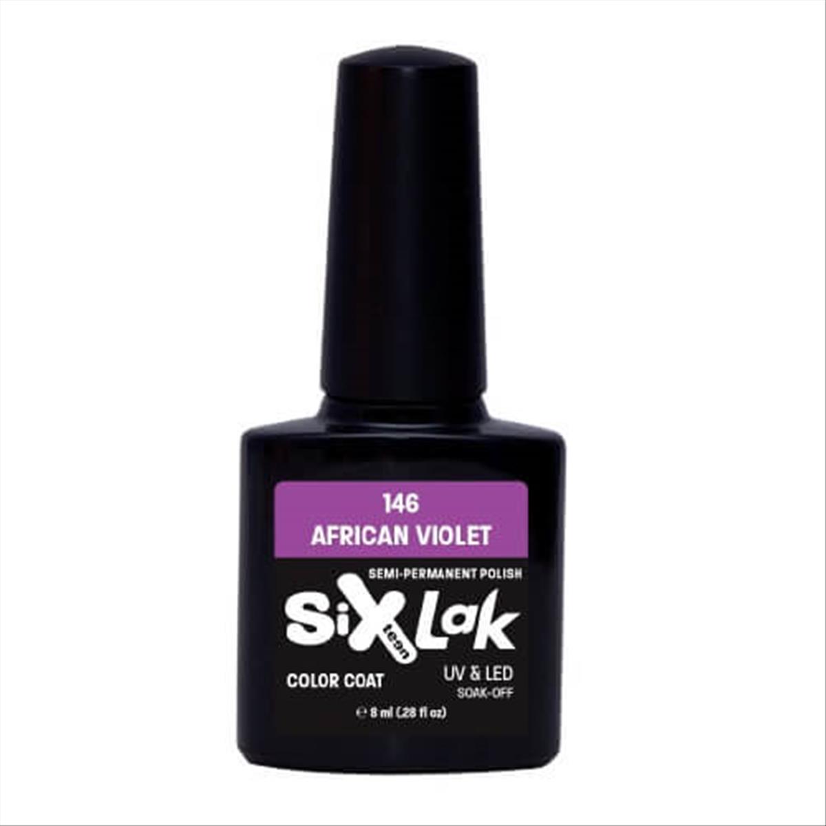 Semi-permanent Varnish SixLak Uv & Led Soak Off African Violet No146-8ml