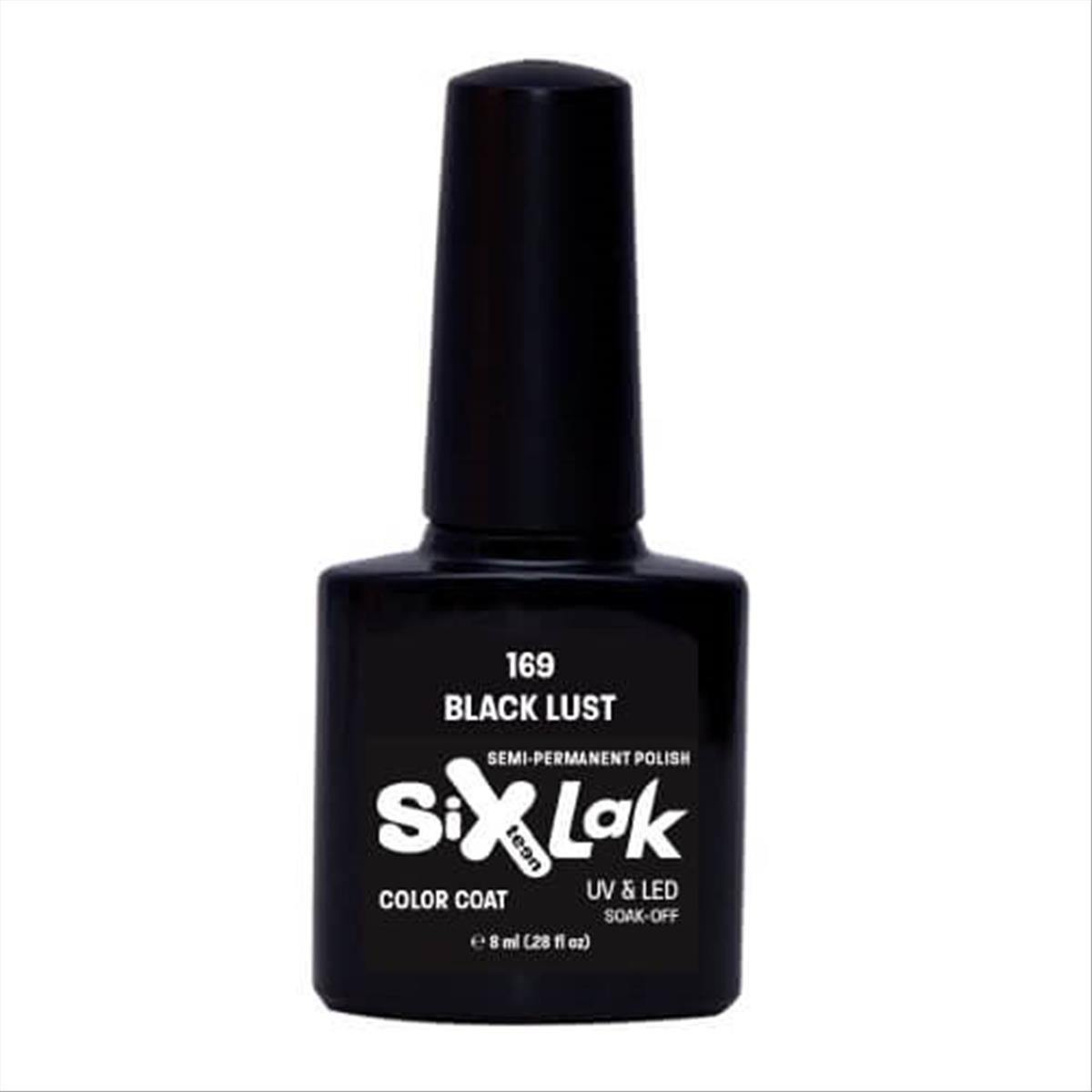 Semi-permanent Varnish SixLak Uv & Led Soak Off Black Lust No169-8ml