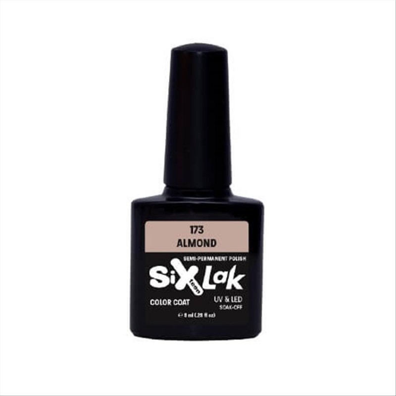 Ημιμόνιμο Βερνίκι SixLak Uv & Led Soak Off  No173 Almond 8ml