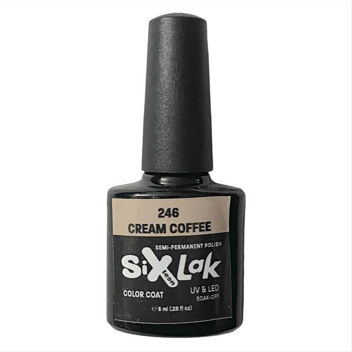 Semi-permanent Varnish SixLak Uv & Led Soak Off Cream Coffee No246-8ml