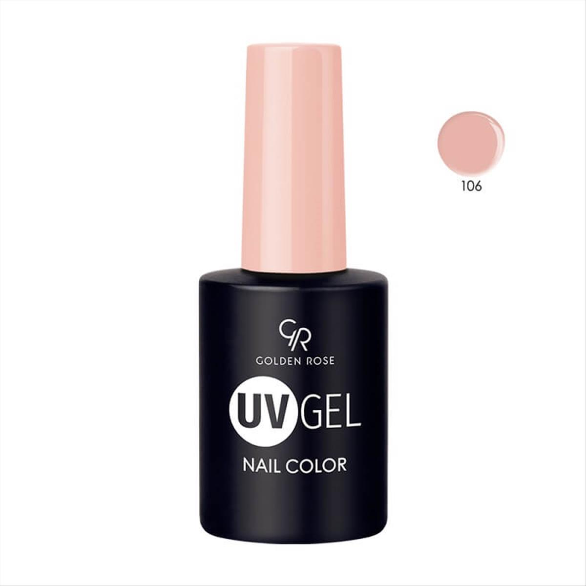 Hμιμόνιμο Bερνίκι UV GEL Nail Color Golden Rose 106 -10.2ml