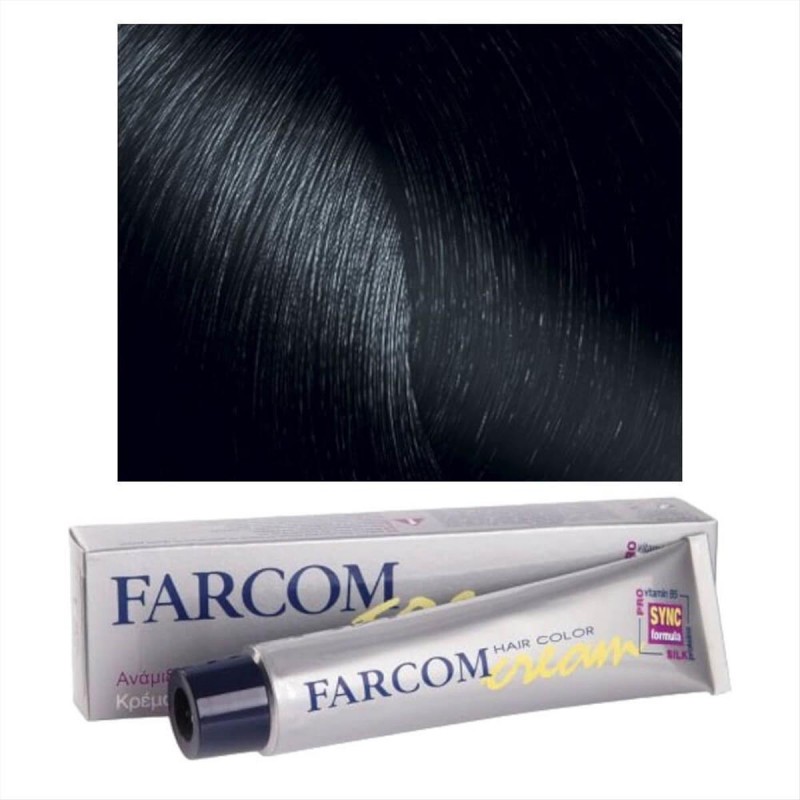 Βαφή μαλλιών N/B μαύρο μπλε 60ml Farcom