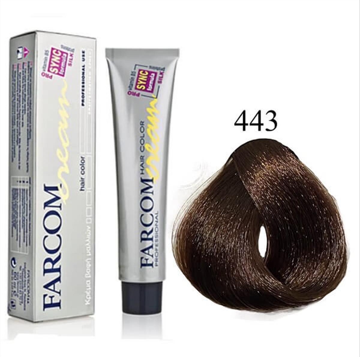 Βαφή μαλλιών 443 ξανθό έντονο καφέ 60ml Farcom