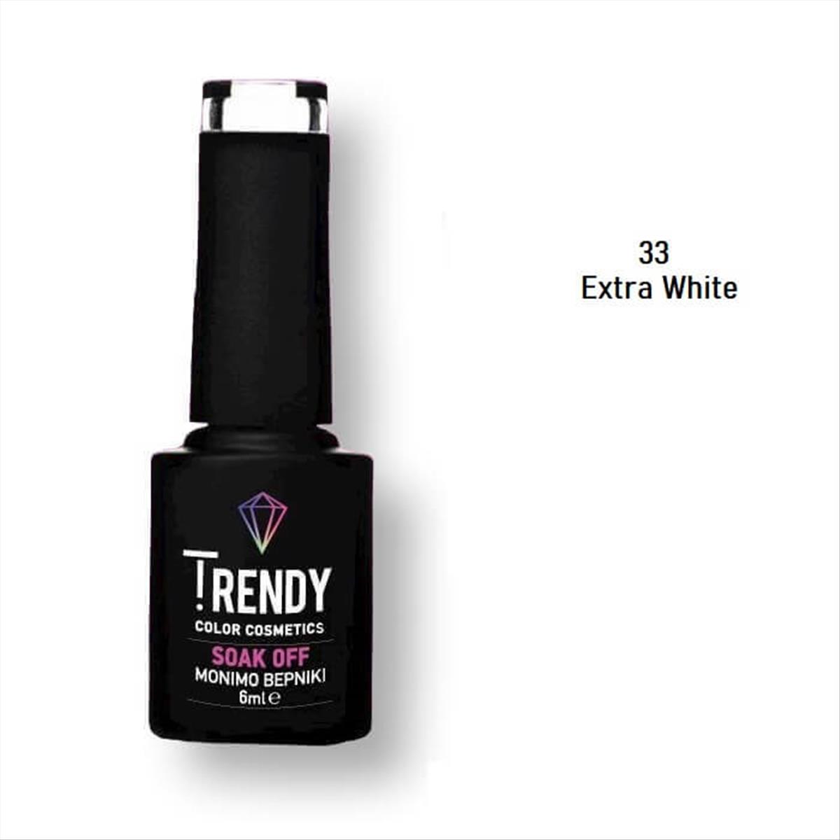 Trendy Soak Off No33 Extra White 6ml