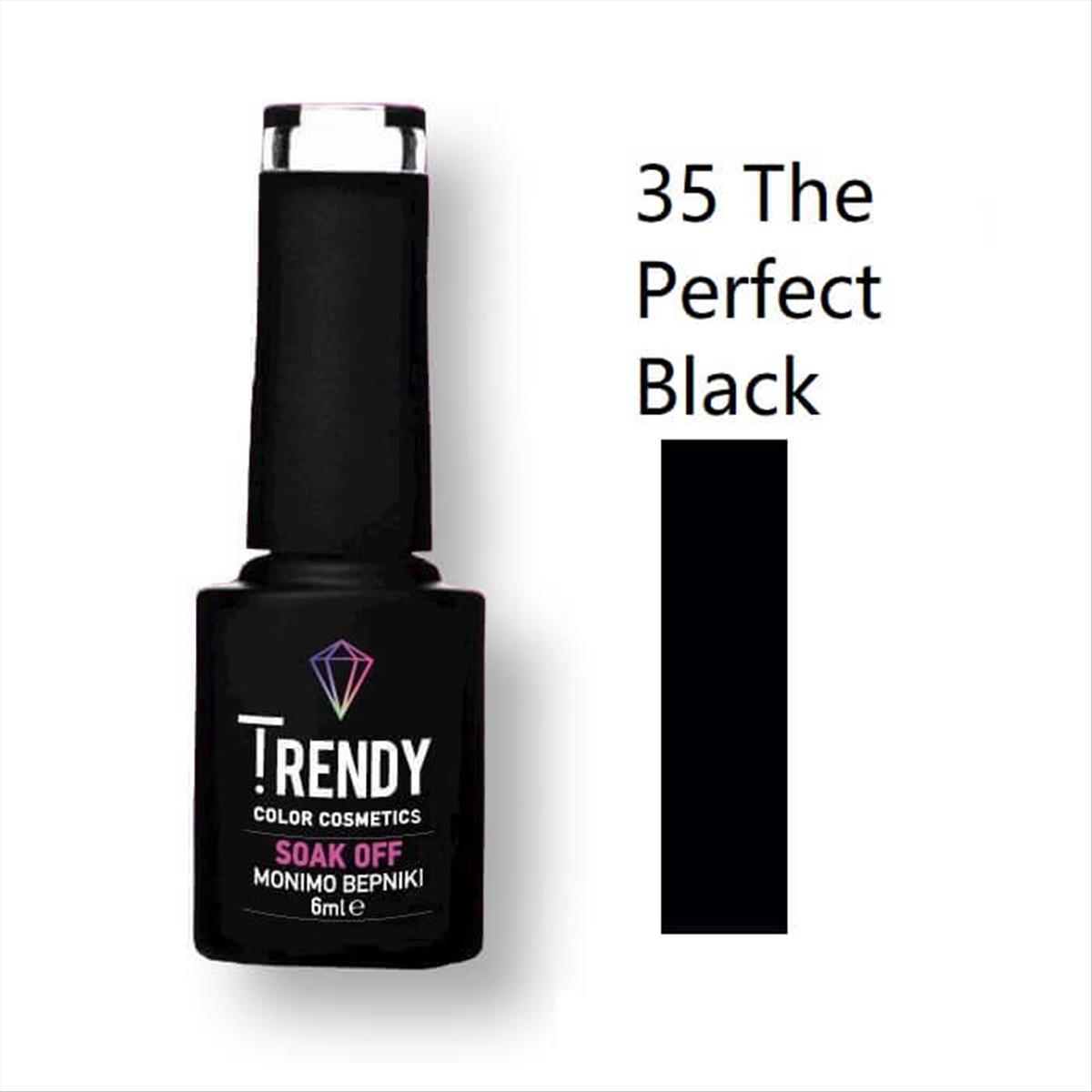 Ημιμόνιμο Βερνίκι Trendy Soak Off No35 The Perfect Black 6ml