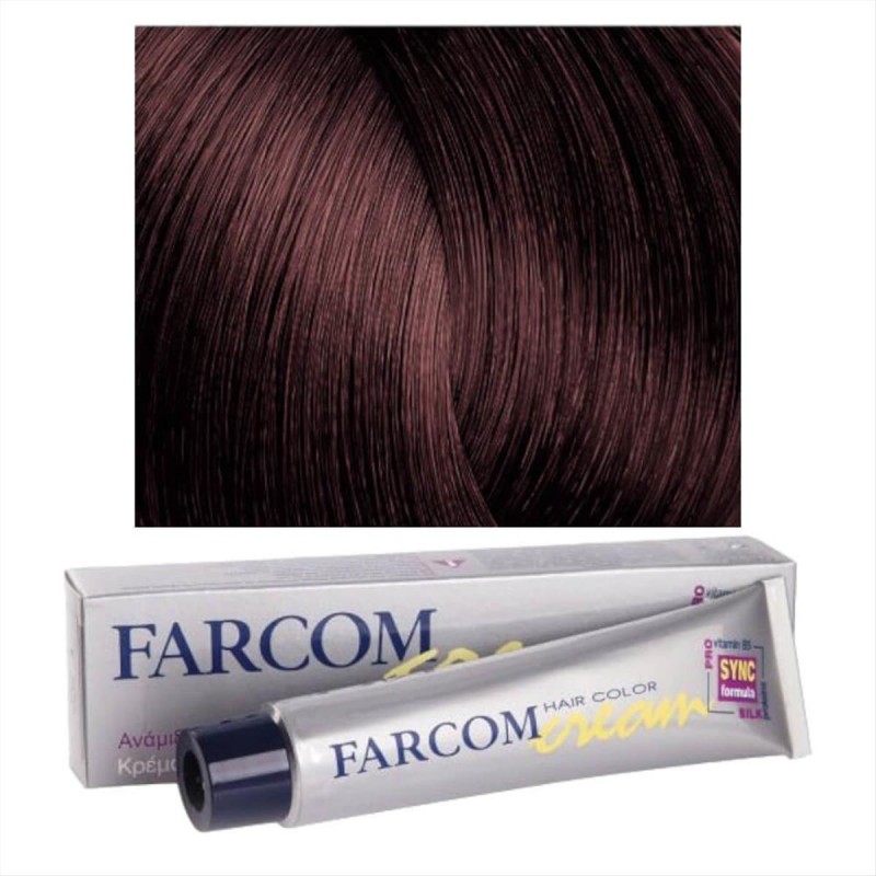 Βαφή μαλλιών 48 καστανό χάλκινο ακαζού 60ml Farcom