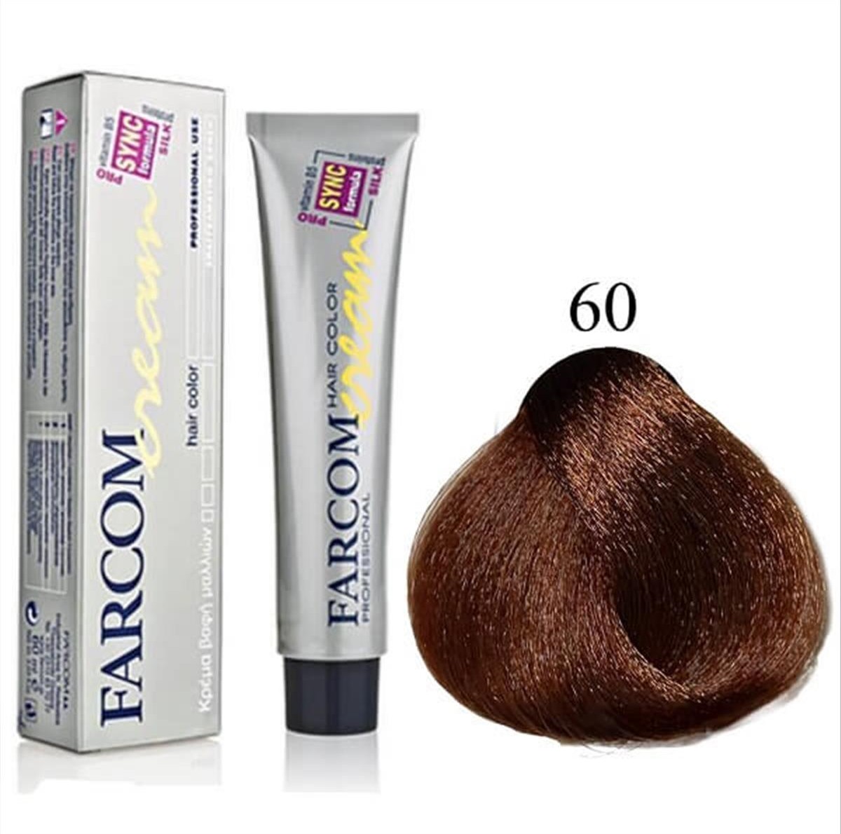 Βαφή μαλλιών 60 ξανθό σκούρο μαρόν χάλκινο 60ml Farcom