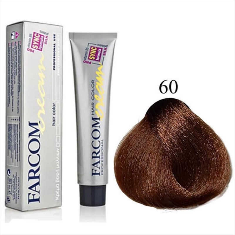 Hair dye 60 blonde dark brown maroon copper 60ml Farcom