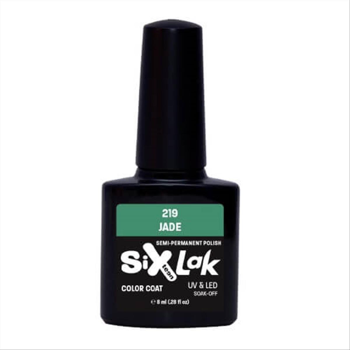 Semi-permanent Varnish SixLak Uv & Led Soak Off Jade No219-8ml