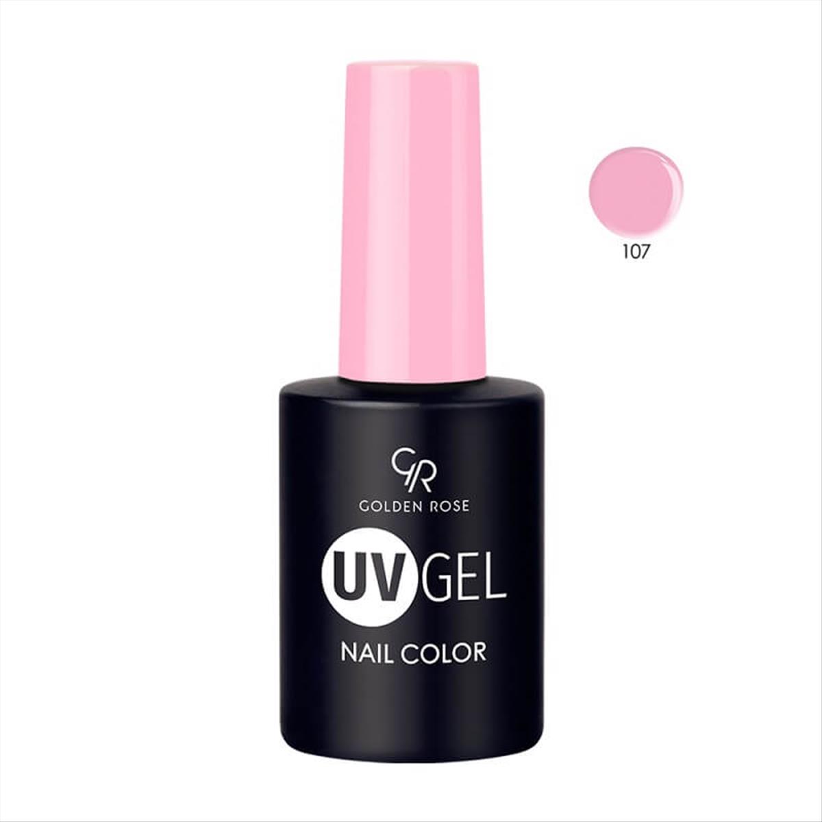 Hμιμόνιμο Bερνίκι UV GEL Nail Color Golden Rose 107 -10.2ml