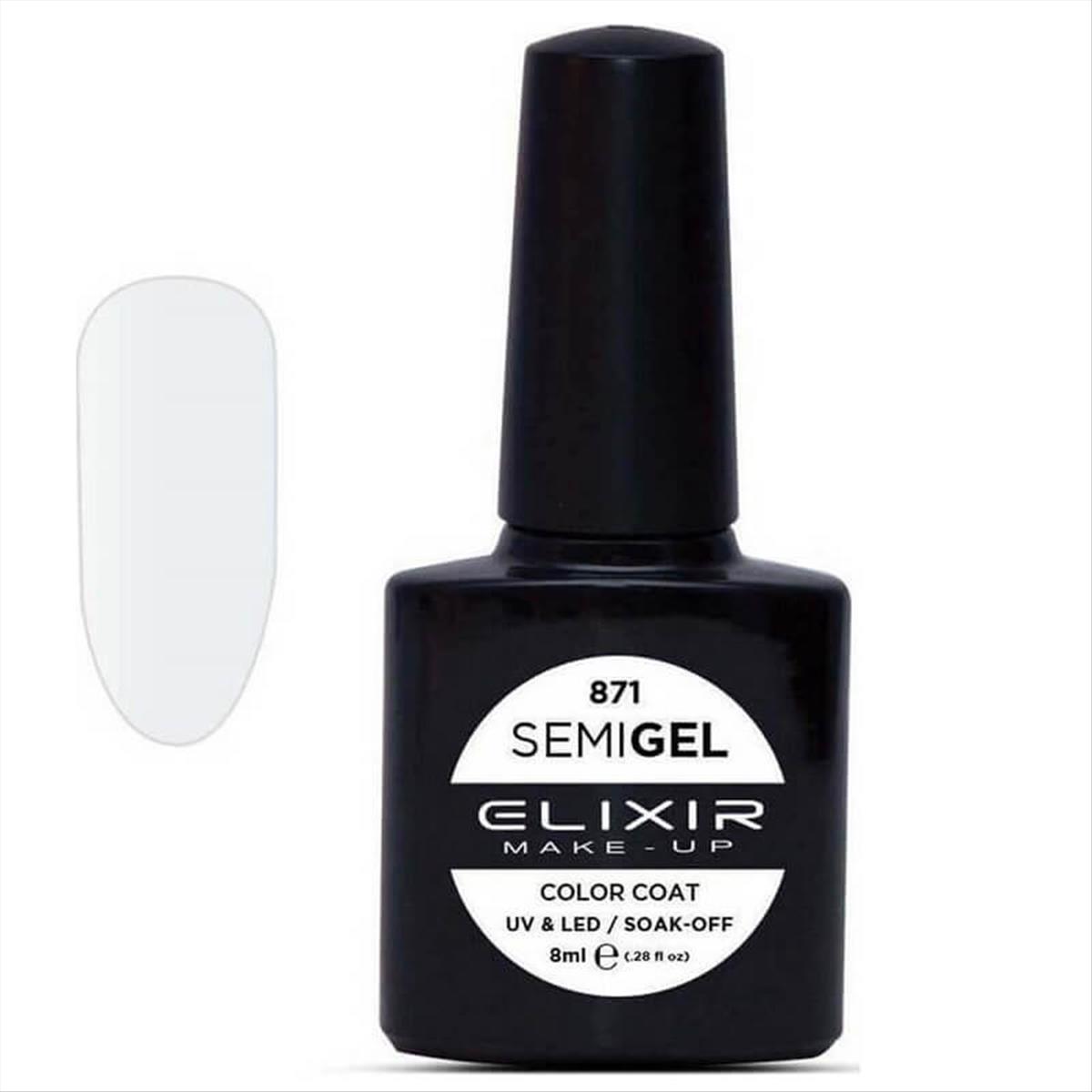 Elixir Semi Gel Uv&Led 871 Milky White 8ml