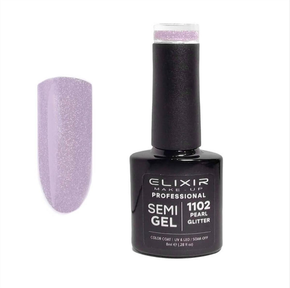 Ημιμόνιμο Βερνίκι Elixir Semi Gel Uv&Led 1102 Pearl Glitter 8ml