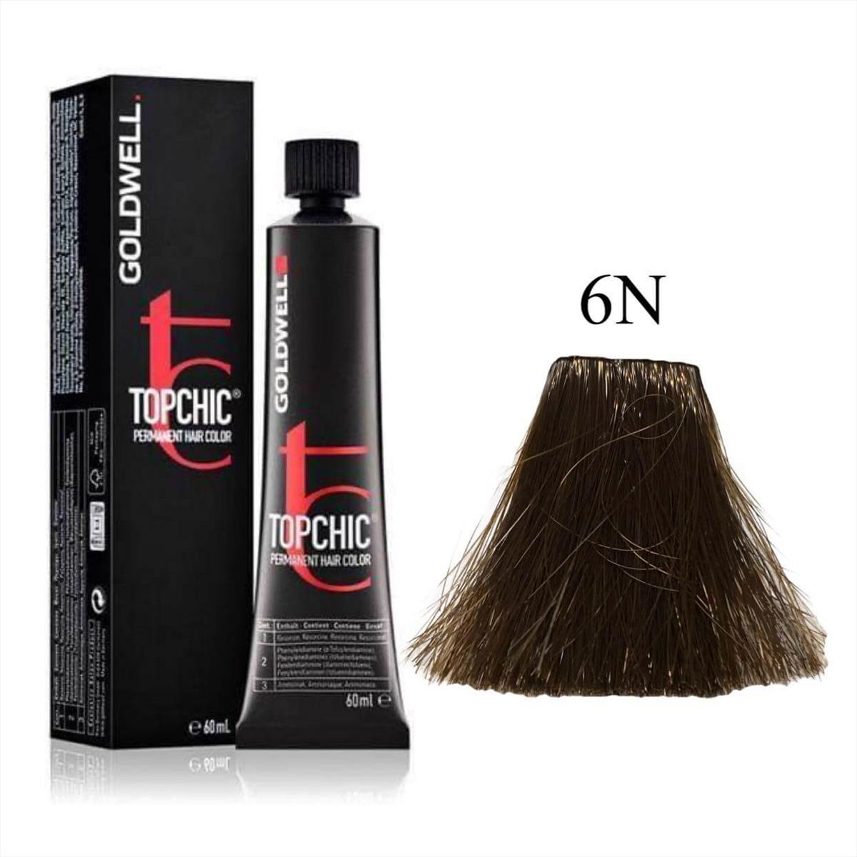 Βαφή Goldwell Topchic Permanent 6N Ξανθό Σκούρο Φυσικό 60ml