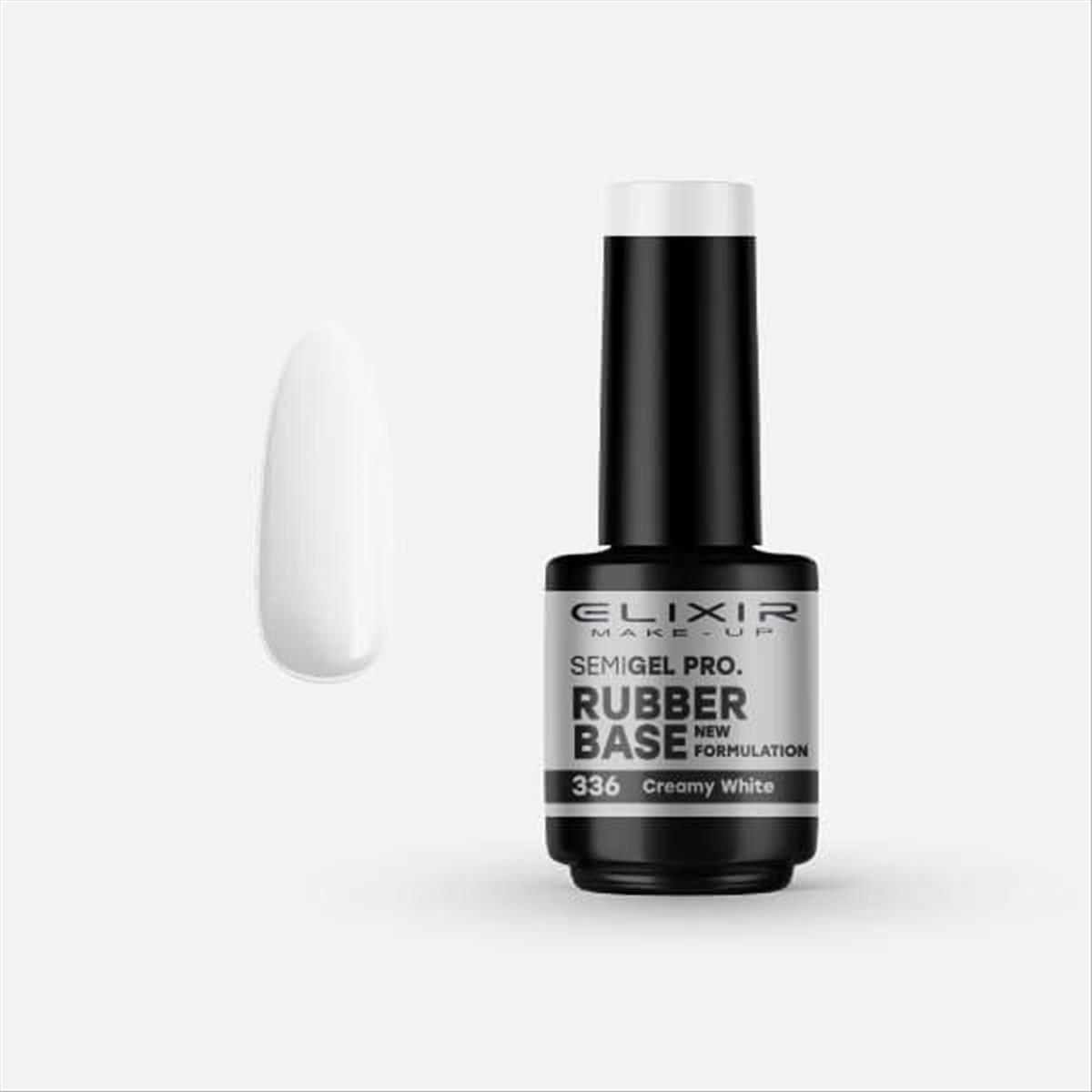 Ημιμόνιμο Βερνίκι Elixir Semi Gel Uv&Led 336 Creamy White Rubber Base 15ml