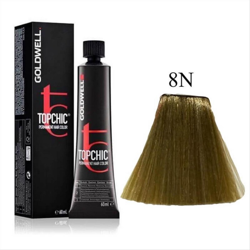 Βαφή Goldwell Topchic Permanent  8Ν Ξανθό ανοικτό φυσικό 60ml