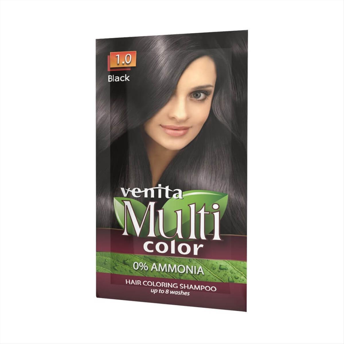 Χρωμοσαμπουάν Φακελάκι Venita Multi Color 1.0 Black 40g