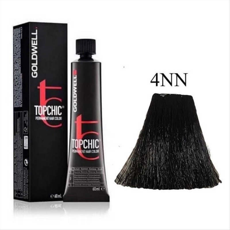 Βαφή Goldwell Topchic Permanent 4NN Καστανό Μεσαίο Φυσικό Καλυπτικό 60ml