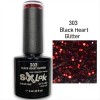 Semi-permanent Varnish SixLak Uv & Led Soak Off No303 Black Heart Glitter 8ml