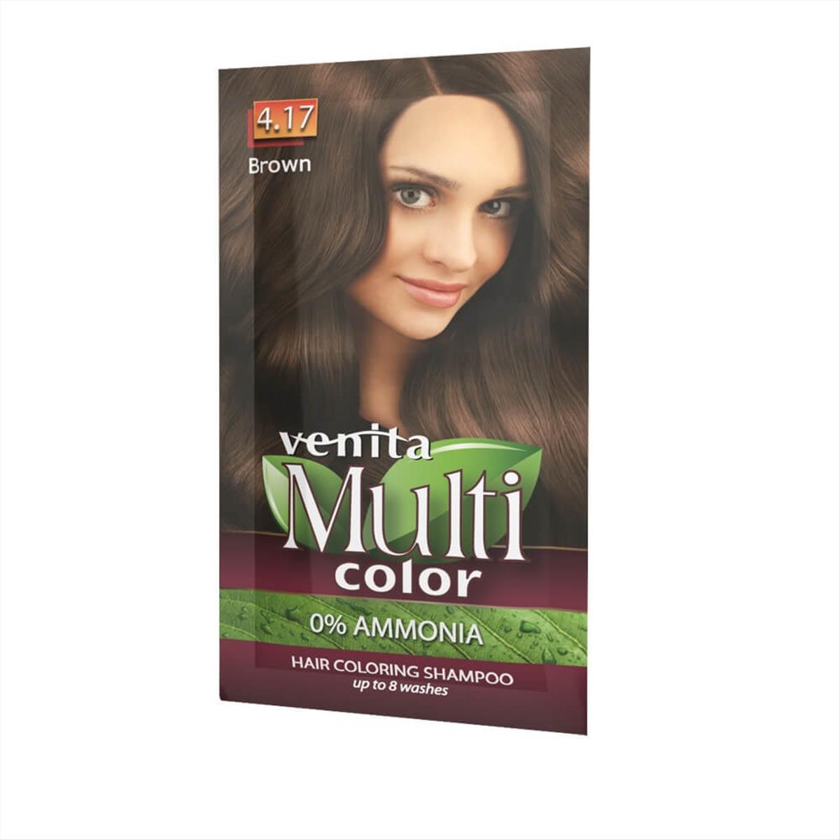 Hair Coloring Shampoo Venita Multi Color 4.17 Brown 40g