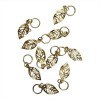 Decorative Hair Rings Gold Leaflet HA7 10pcs