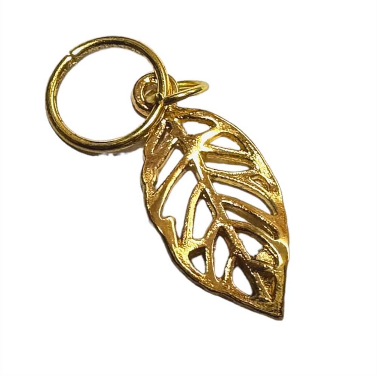 Decorative Hair Rings Gold Leaflet HA7 10pcs