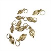 Decorative Hair Rings Gold Leaflet HA7 10pcs