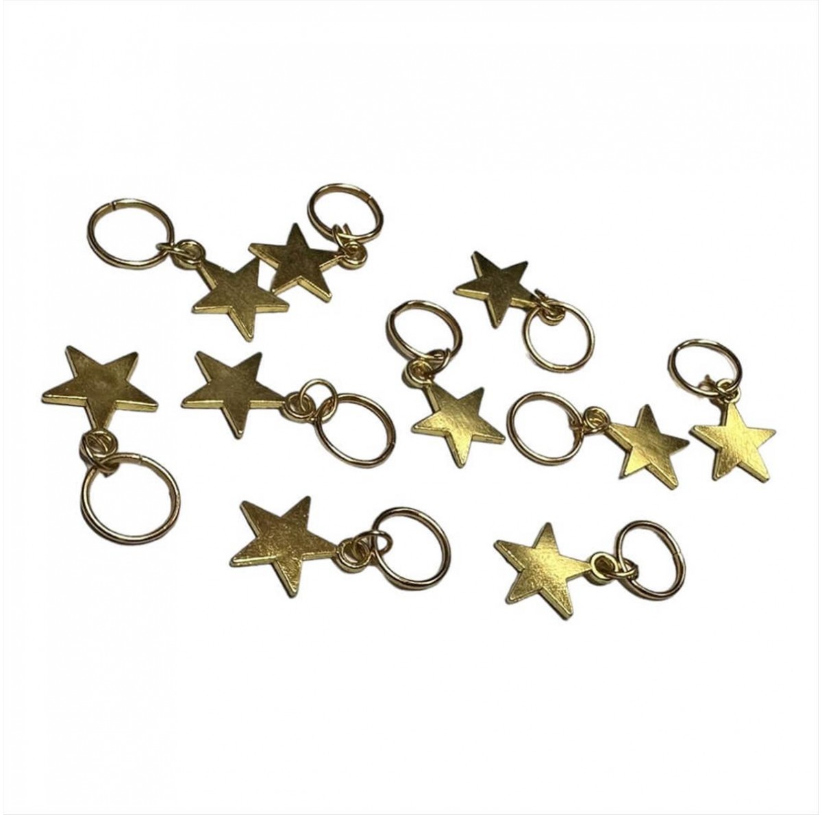 Decorative Hair Rings Gold Star HA8 10pcs