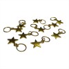 Decorative Hair Rings Gold Star HA8 10pcs