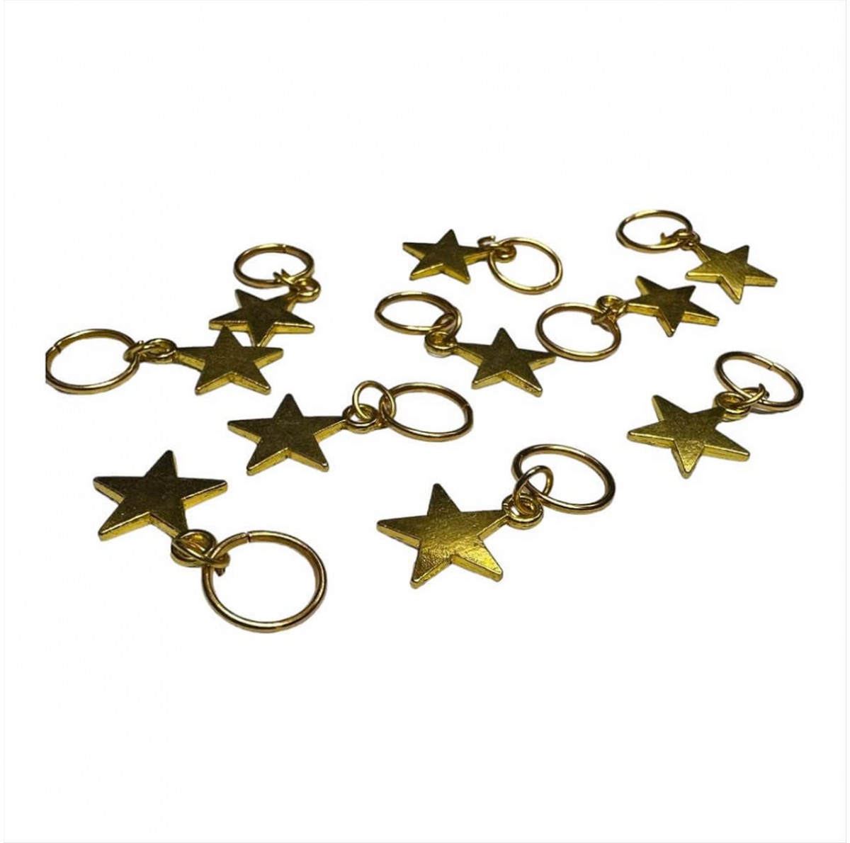 Decorative Hair Rings Gold Star HA8 10pcs