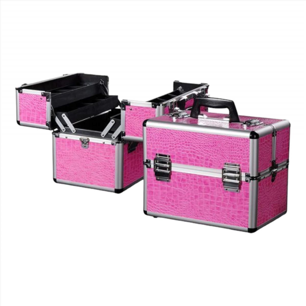 Aluminum Suitcase TC-1066R Fuchsia Croco